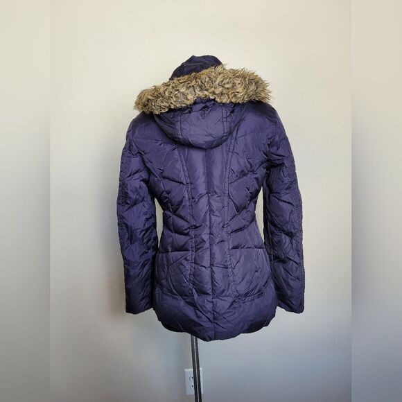 London Fog Down & Waterfowl Feather Filled Coat Women's Navy Blue Size Small - Picture 3 of 11